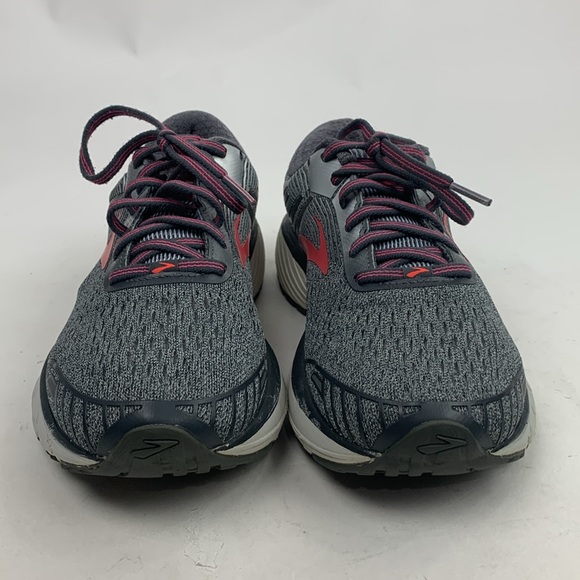 Brooks Adrenaline GTS 18 Running Shoe Size 8 Gray Pink lace up Athletic Sneaker - Picture 9 of 13